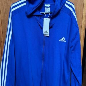 NWT Adidas Essentials French Terry 3-Stripes Full-Zip Hoodies sz XL